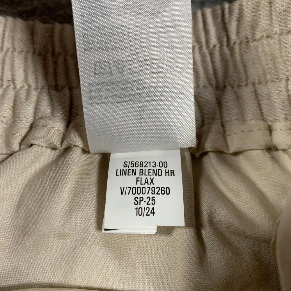 Banana Republic Linen Blend Wide-Leg Crop Pant Women's Large L High Rise Flax